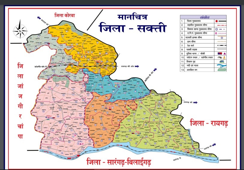 Sakti District Map Image