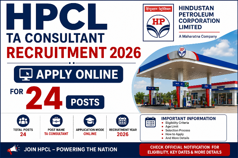 HPCL TA Consultant Recruitment 2026 - Apply Online for 24 Posts