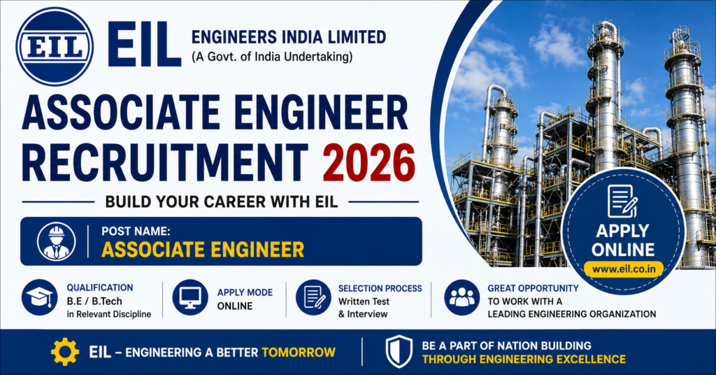 EIL Associate Engineer Recruitment 2026 Notification Out - Apply Online for 12 Posts