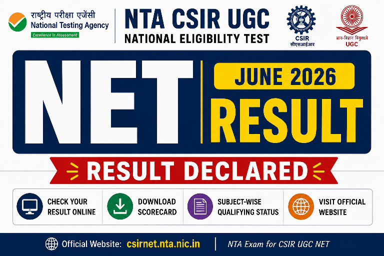 NTA CSIR UGC NET Result Announcement