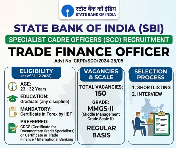 SBI SCO Trade Finance Officer Recruitment 2026 Notification Out - Apply Online for 35 Posts