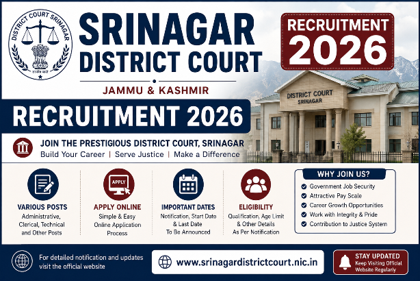 Srinagar District Court Recruitment 2026 - Apply Offline for Process Server, Orderly, Chowkidar Post